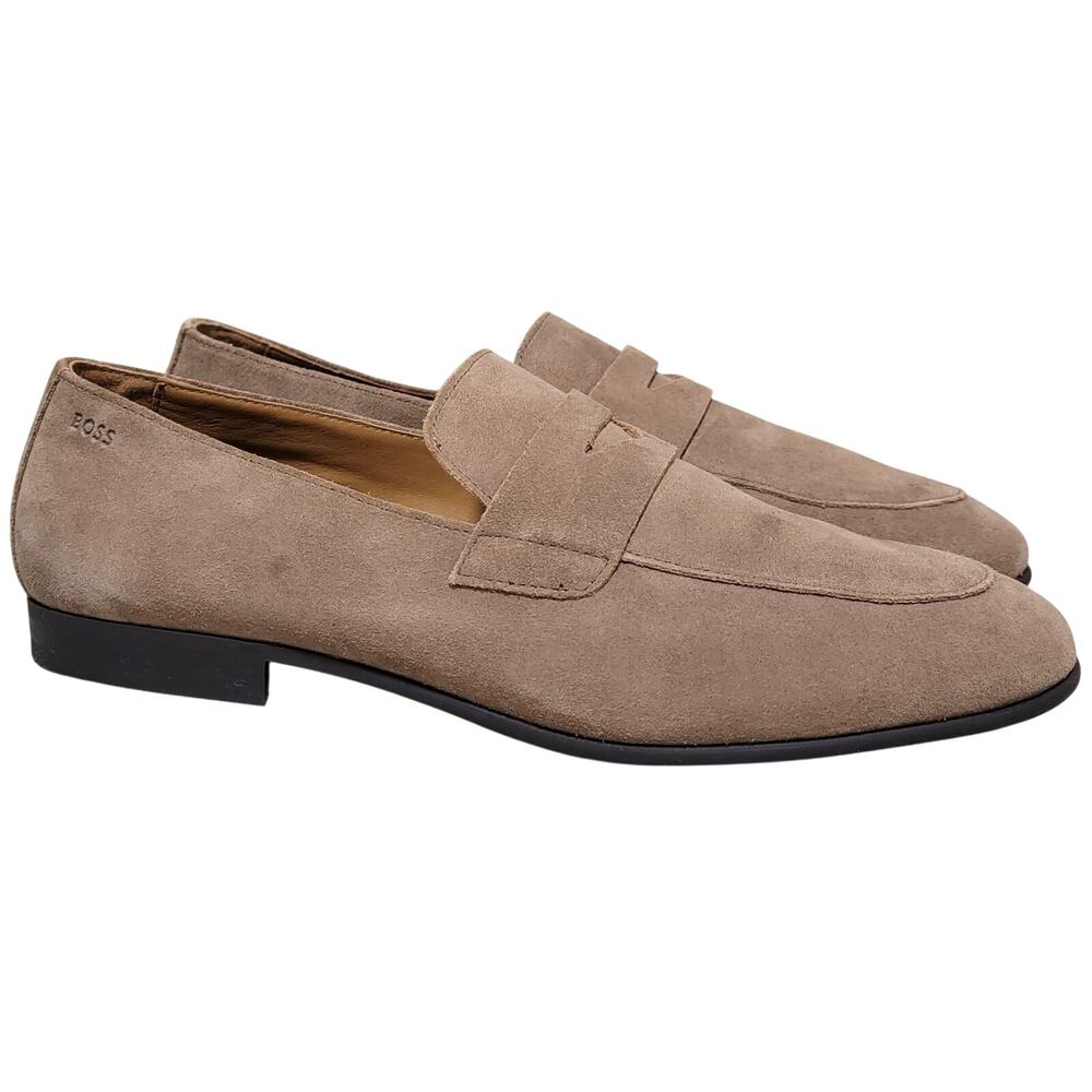BOSS by Hugo Boss Men Gavrie Slip On Penny Loafer Size US 13 EU 46 Medium Beige